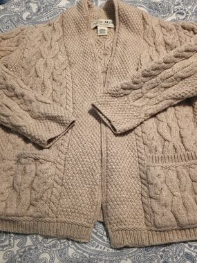 Vintage Ireland Merino Cable Knit Cardigan Sweater